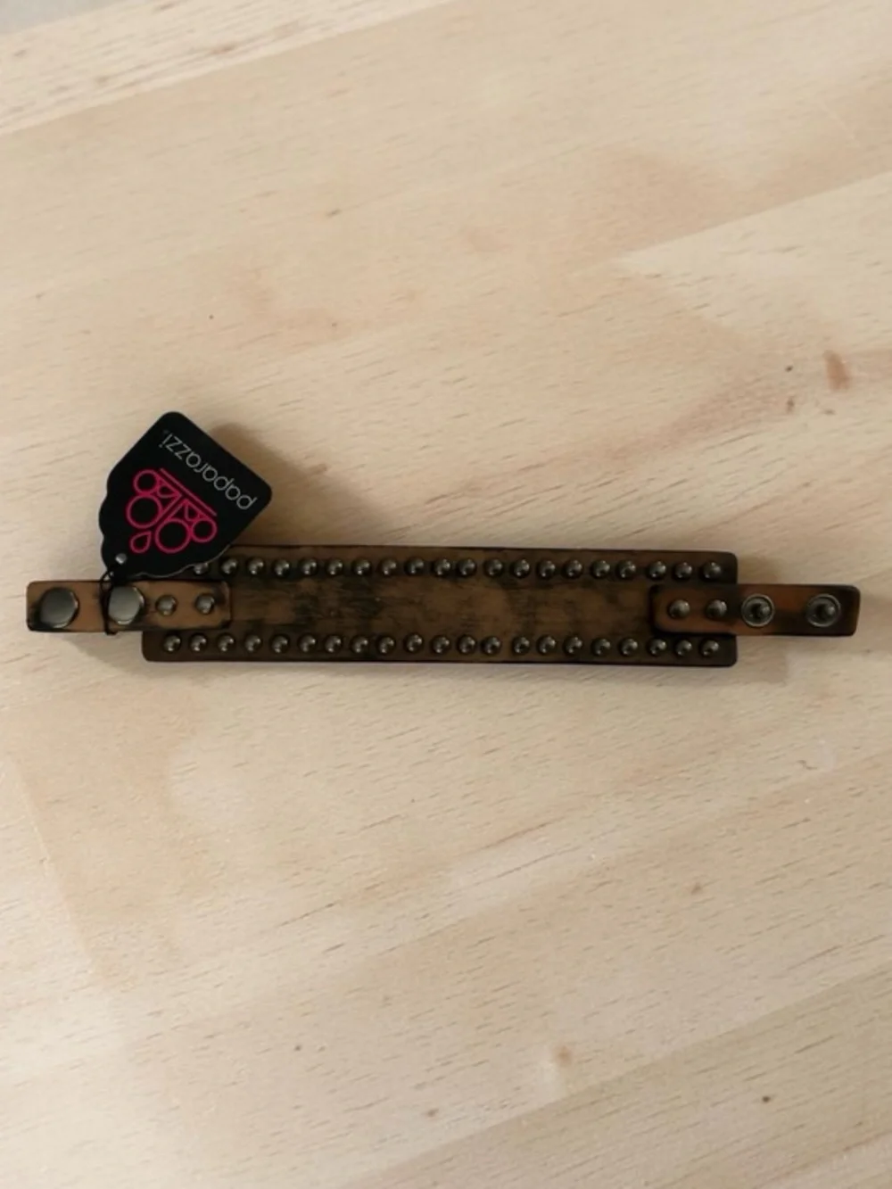 Paparazzi Studded Double-Strap Brown Leather Bracelet